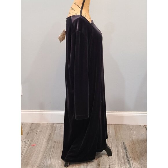 Vintage Main Street Classics Dress Women's L Velvet Square Neck Maxi 90's Goth - Picture 6 of 8